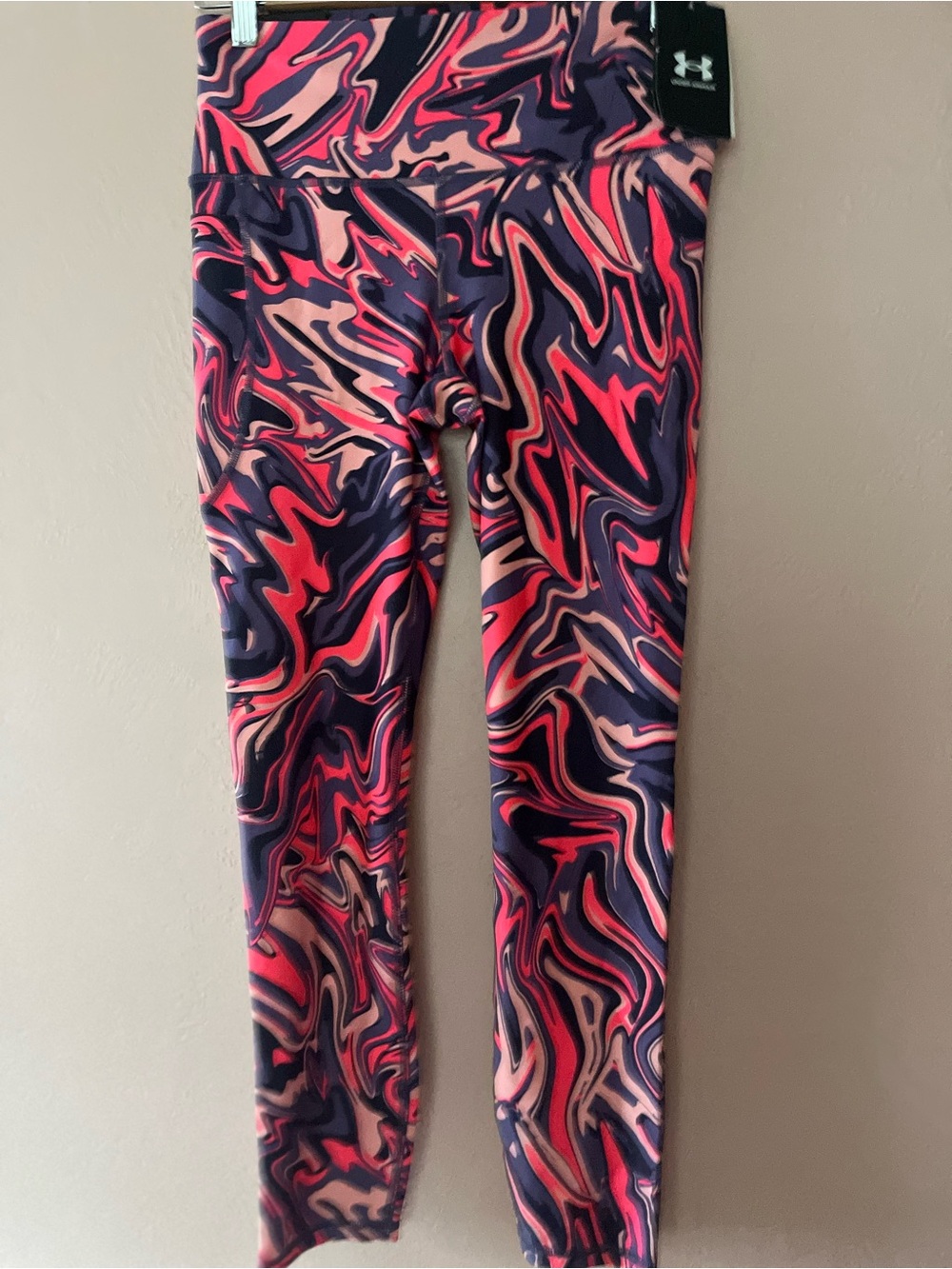 Under Armour compression Swirl Pattern leggings - Red and Purple Sz medium